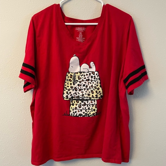 Peanuts Tops Peanuts Snoopy Leopard Print Dog House Shirt Poshmark